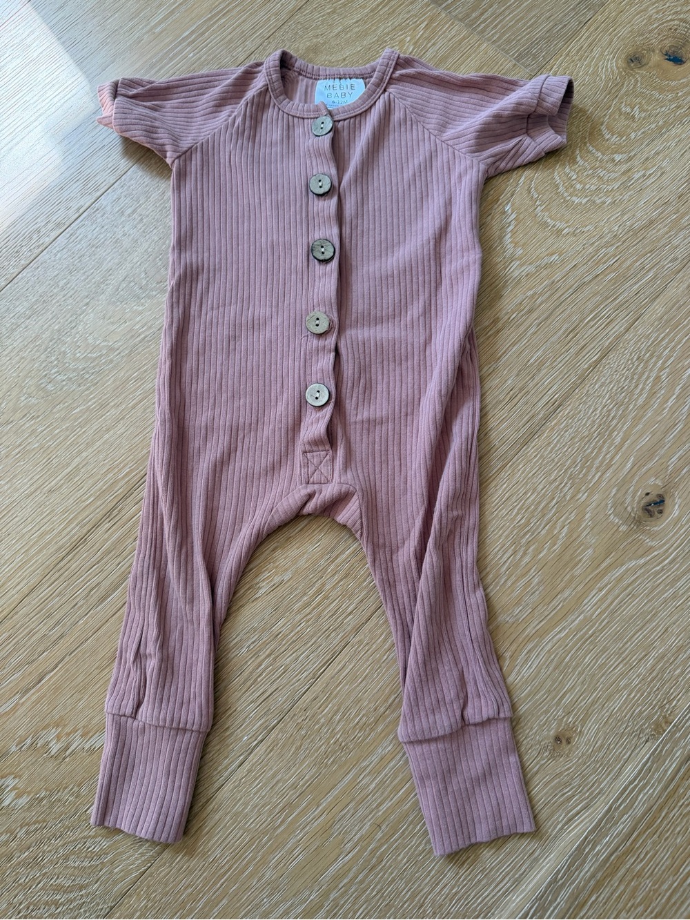 Mebie Baby Ribbed Button Onesie